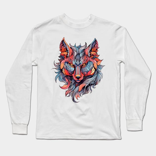 Neo Traditional Fox Long Sleeve T-Shirt by FluffigerSchuh